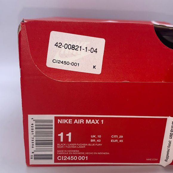 NEW Nike Air Max 1 Jewel Swoosh Blue Fury